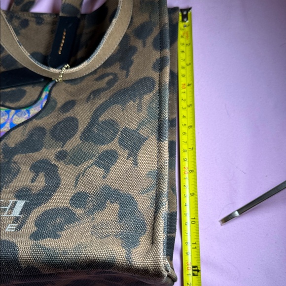 Coach Rexy Brown Camo Print Tote with Multicolor Pride Dinosaur Patch - Picture 11 of 11
